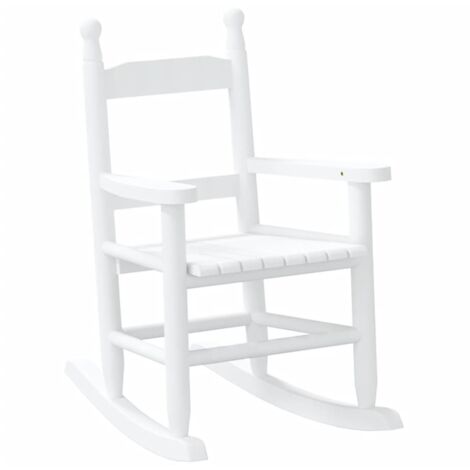 Vidaxl – Chaise à bascule enfant blanche en bois de peuplier massif – Dimensions 36x46,5x57 cm – Capacité 110 kg – Design ventilé pour confort