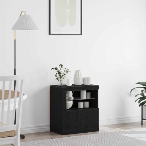 Buffet Noir 60.5 x 37 x 67 cm Bois d'ingénierie vidaXL (1/5)