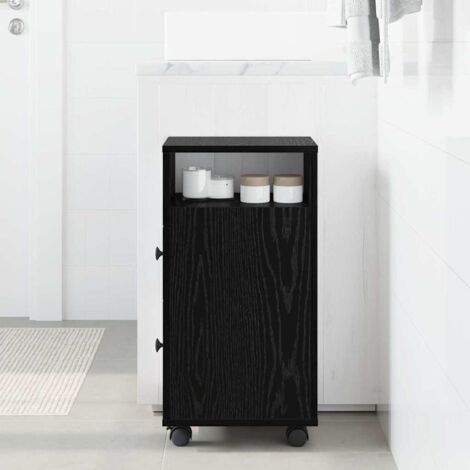Cabinet de Salle de Bain Étroite Chêne noir 33 x 23 x 65 cm vidaXL (1/5)