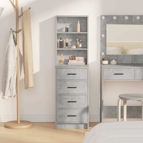 Haut Armoire Gris béton 40 x 41 x 135 cm Bois d'ingénierie vidaXL