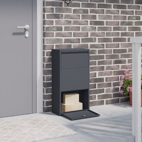 Vidaxl – Boîte aux lettres pour colis en acier anthracite – Dimensions 44 x 22 x 82 cm – Mécanisme de verrouillage robuste – Design moderne pour extérieur