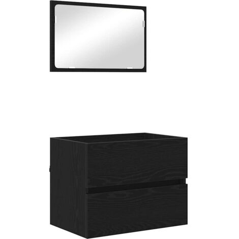 vidaXL Ensemble de mobilier de salle de bain 2 pcs Chêne noir