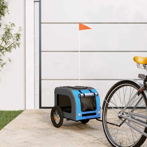 vidaXL Remorque de vélo pour animaux de compagnie bleu et gris (1/5)