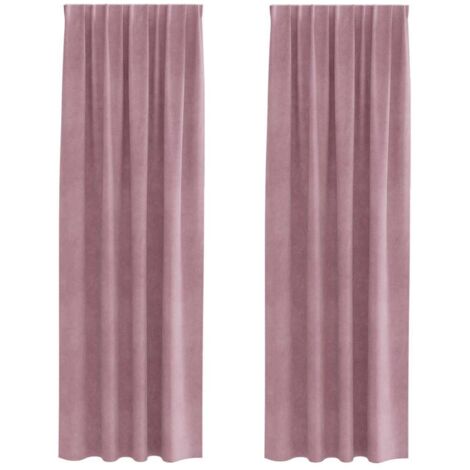 Rideaux 2 pcs Rose foncé 140 x 260 cm Velours vidaXL