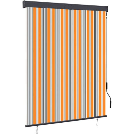 Store roulant d'extérieur 140x250 cm Jaune et bleu vidaXL