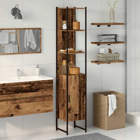 Cabinet de salle de bain Bois ancien 33 x 33 x 185,5 cm vidaXL