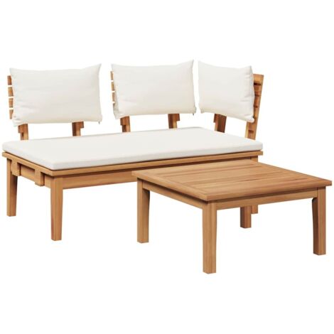 Banc de jardin 2 pcs Marron Teck massif vidaXL