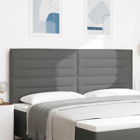 Tête de lit avec tête de lit Gris foncé 200 cm tissu vidaXL