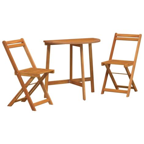 vidaXL Ensemble bistrot 3 pcs Huile Naturelle Bois d'Acacia Massif (1/5)