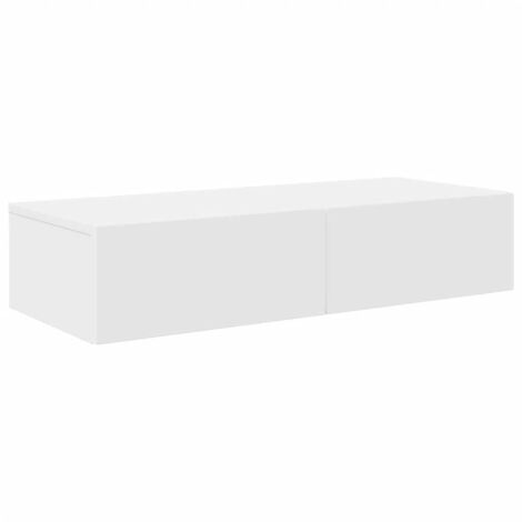 Vidaxl – Étagère murale avec tiroirs blanc 80x33x17 cm – Bois d'ingénierie résistant à l'humidité – Fixation murale pour espace optimisé