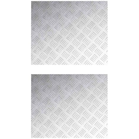 vidaXL Nez de marche Rectangulaire 2 pcs Argenté 60 x 50 cm Aluminium (1/5)