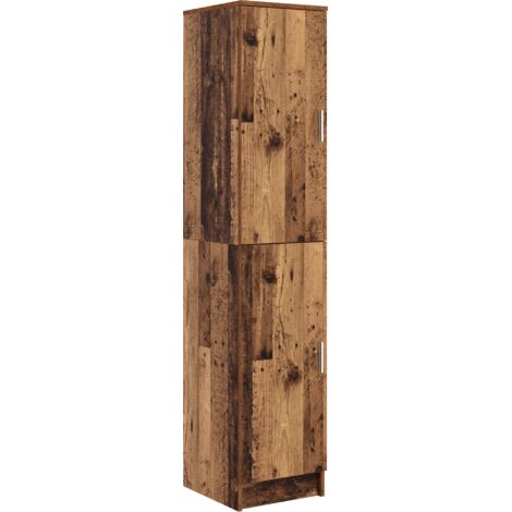 Vidaxl – Highboard bois ancien 35 x 39 x 168 cm – Bois d'ingénierie solide – Avec porte pour rangement élégant – Assemblage requis