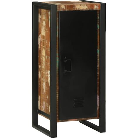 vidaXL Armoire de salle de bain avec porte Marron Bois Recyclé Solide (1/5)