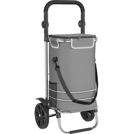 Trolley de shopping Gris 36.5 x 46.5 x 100.5 cm Tissu Oxford vidaXL (1/5)
