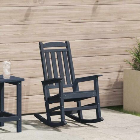 vidaXL Chaise Berçante de Jardin Bleu marine 92 x 70 x 108 cm HDPE (1/5)