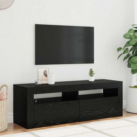vidaXL Meuble TV Chêne noir 120 x 35 x 40 cm Bois d'ingénierie (1/5)