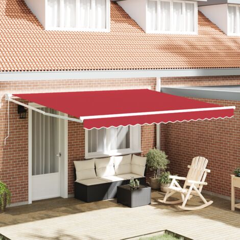 Auvent Rétractable Rouge 400 × 300 cm Polyester vidaXL