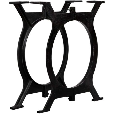Pied de table de salle à manger 2 pcs Cadre en O Fonte vidaXL