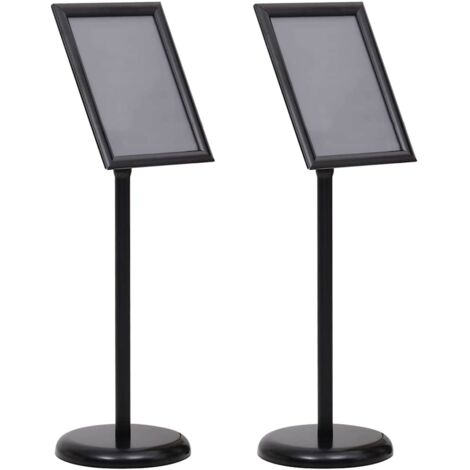 Supports de posters 2 pcs Noir 32,5 x 24 x 78 cm vidaXL