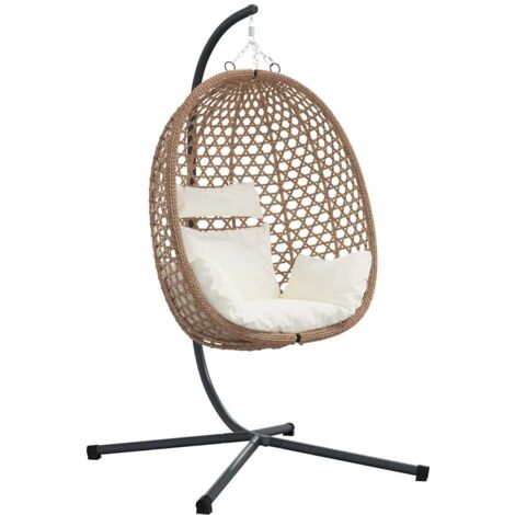 Chaise suspendue Crème claire 104 x 100 x 191 cm polyrotin vidaXL