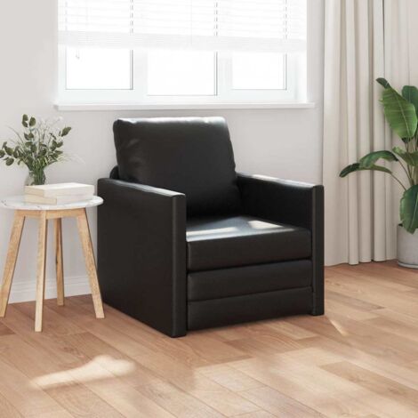 Sofa Lit de Sol avec coussin Noir 74 x 77 x 81 cm Faux cuir vidaXL (1/5)
