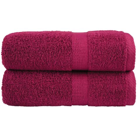 Serviettes d'invité de qualité supérieure SOLUND 2 pcs bordeaux vidaXL
