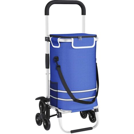 vidaXL Trolley de shopping Bleu 47 x 39 x 100,5 cm Tissu Oxford (1/5)