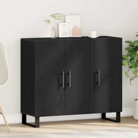 Buffet Chêne noir 90 x 34 x 80 cm Bois d'ingénierie vidaXL (1/5)