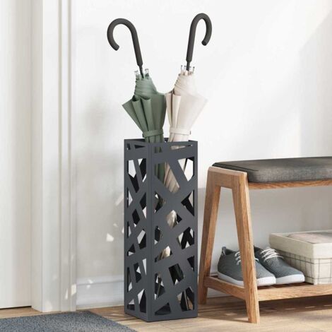 vidaXL  Umbrella Stand  Anthracite 15.5 x 15.5 x 49 cm Metal