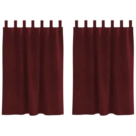 vidaXL Rideaux occultants 2 pcs Bordeaux 140 x 140 cm Velours