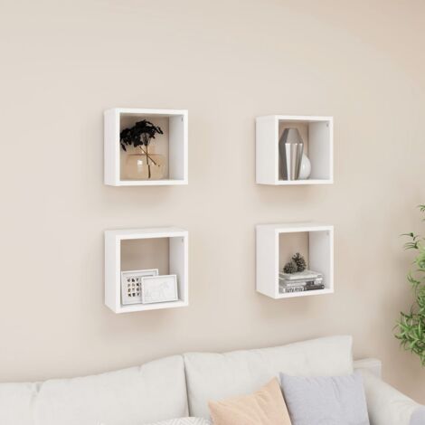 Étagères cube murales 4 pcs Blanc 26x15x26 cm vidaXL