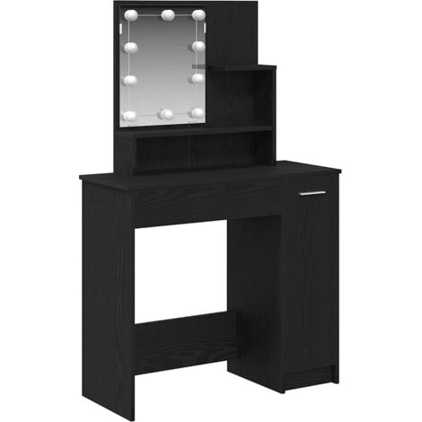 vidaXL Table de Toilette avec tiroir Chêne noir 86,5 x 35 x 136 cm