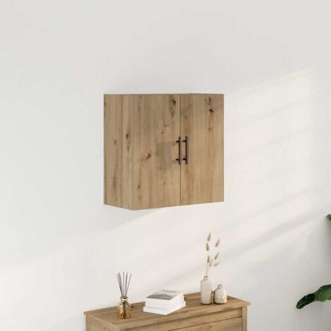 Vidaxl – Cabinet mural en bois d'ingénierie chêne artisan 60 x 31.5 x 60 cm – 2 étagères – Portes à charnières – Design moderne et épuré