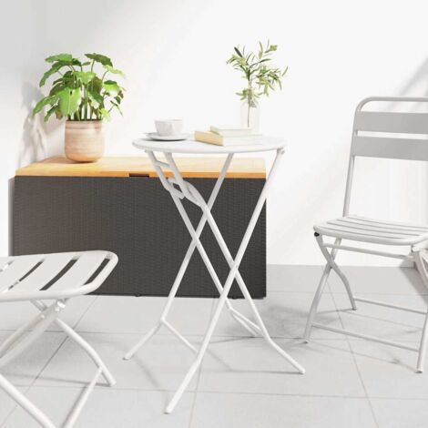 vidaXL Table de Jardin Blanc 50 x 50 x 72 cm Métal (1/5)