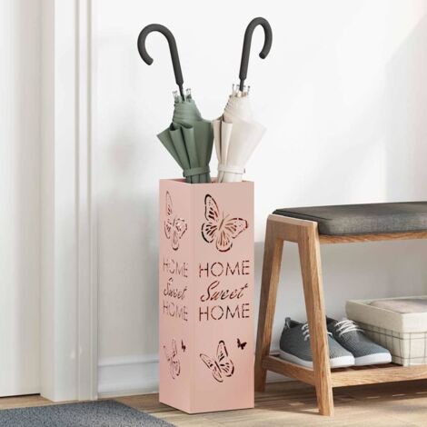 Porte-parapluie avec stockage Rose 15,5 x 15,5 x 49 cm Métal vidaXL