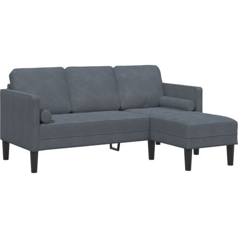 Vidaxl – Canapé d'angle modulable 5 places en velours gris foncé – Construction durable en bois d'ingénierie – Accoudoir fonctionnel et design minimaliste