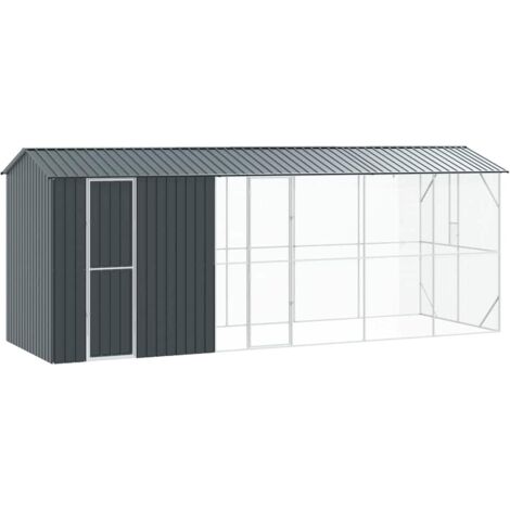 Cage pour oiseaux Anthracite 645 x 208 x 247 cm Acier galvanisé vidaXL