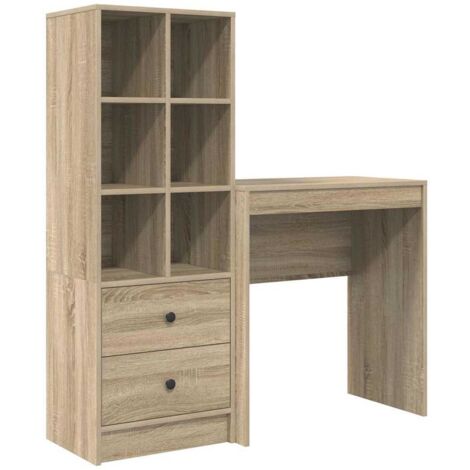 Bureau avec rangement 2 pcs Chêne Sonoma Bois d'ingénierie vidaXL