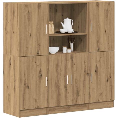 Vidaxl – Ensemble d'armoires de cuisine 3 pcs – Bois d'ingénierie résistant à l'humidité – Grand espace de rangement – Design modulable (1/5)