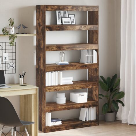 vidaXL Bibliothèque Chêne fumé 100 x 30 x 198 cm Bois d'ingénierie