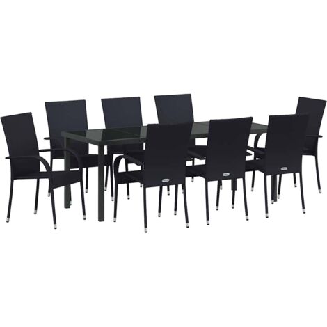 Vidaxl – Ensemble de salle à manger 5 pcs en poly rattan – Structure en acier noir – Résistant aux intempéries – Pour balcons et jardins (1/5)