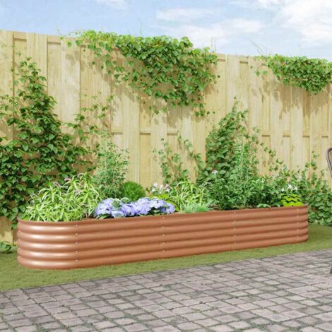 Jardinière surélevée Marron 320 x 80 x 44 cm Acier vidaXL