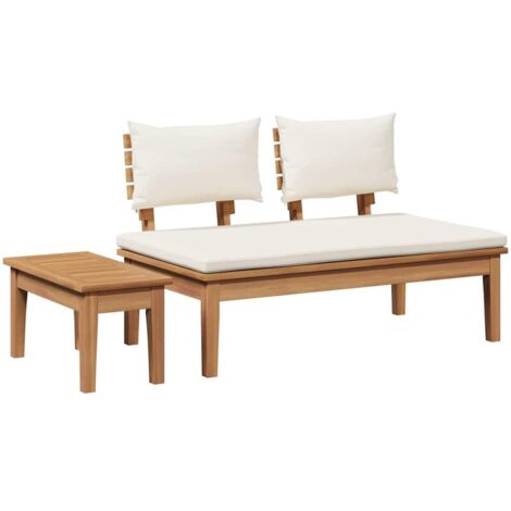 vidaXL Banc de jardin 2 pcs Marron Teck massif