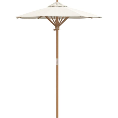 Vidaxl – Parasol droit en bambou Ø 150 cm – Toile polyester anti-UV – Poteau détachable – Idéal pour terrasses et jardins (1/4)
