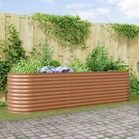 Jardinière surélevée Marron 320 x 80 x 81 cm Acier vidaXL