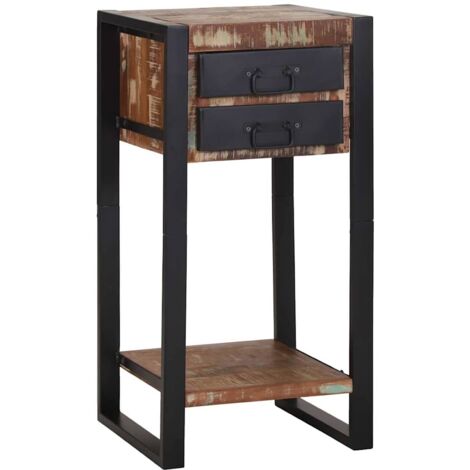 vidaXL Table d'appoint Multicolore 40 x 40 x 80 cm Bois Recyclé Solide (1/5)