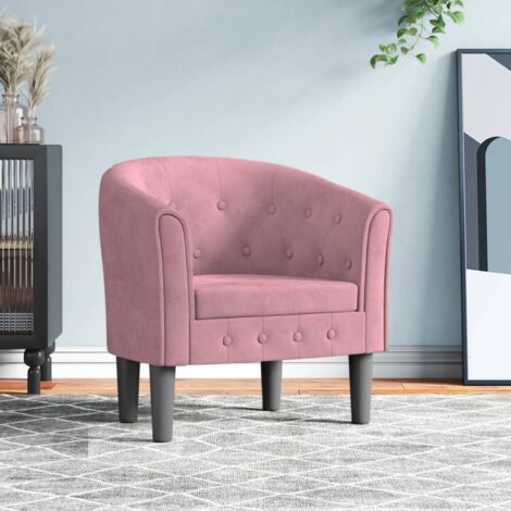 Fauteuil rose velours vidaXL