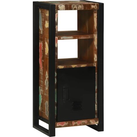 vidaXL Armoire de salle de bain avec porte Marron Bois Recyclé Solide (1/5)