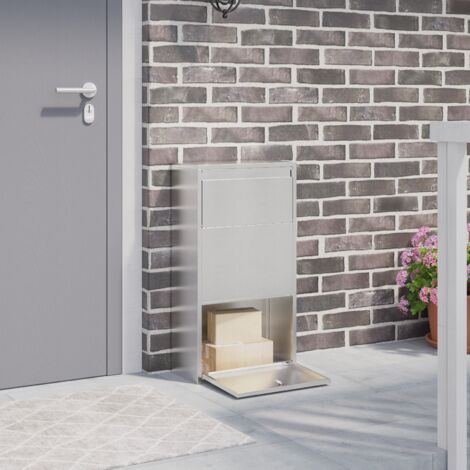 vidaXL Parcel Drop Box Silver 44 x 22 x 82 cm Stainless Steel