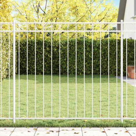 Clôture de jardin Blanc Acier vidaXL